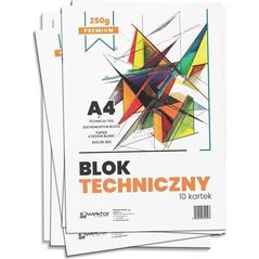 Blok techniczny A4 biały premium 250g (10szt)