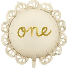 Balon foliowy pastylka z falbanką One 51,5x51,5cm