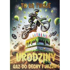 Karnet Urodziny Motocykl 3K