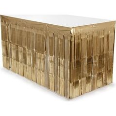 Skirting foliowy z frędzlami złoty 300x80cm