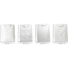 Torba prezentowa Lux biała 32x26x10cm MIX