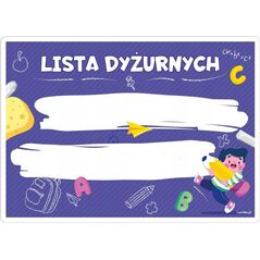 Tablica dyżurnych A4 fioletowa