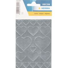 Herma Naklejka Decor serca srebrne 3055