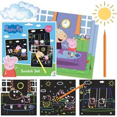 Dodo ZDRAPKA ARTYSTYCZNA ŚWINKA PEPPA 3 KOLOROWE KARTKI MALOWANIE METODĄ SCRATCH