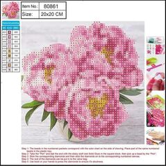 Norimpex Diamentowa mozaika 5D - Pink flower 20x20 80861