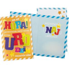KUKARTKA Karnet B6 Urodziny Hip, Hip, Hura