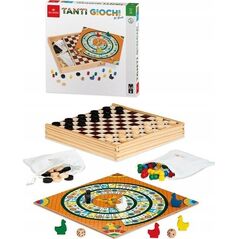 Drewniane gry rodzinne i planszowe 20 w 1