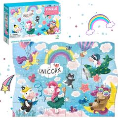 Dodo PUZZLE PRZYGODA JEDNOROŻCA 30 ELEMENTÓW KOLOROWA UKŁADANKA DLA NAJMŁODSZYCH