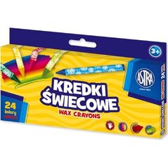 Kredki świecowe okrągłe ASTRA - 24 kolory - 8/90 mm