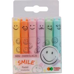 Zakreślacze mini SMILE 6 kolorów pastelowych HA 4130 02PA-WP6 Happy Color
