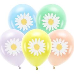 Balony Eco Stokrotki 30cm 5szt MIX