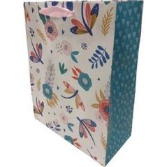 Torebka ozdobna matowa 35x37x12cm Kwiaty FRESH