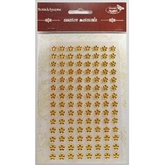 Stiker z kryształkami Kwiaty złociste 8mm 112szt