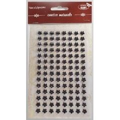 Stiker z kryształkami Kwiaty czarne 8mm 112szt