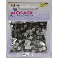 Mozaika kamyczki brokatowe 5x5mm szary