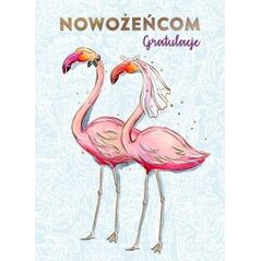 Karnet B6 Ślub z kieszonką - Flamingi
