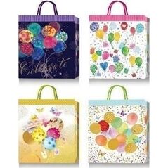 Torebka ozdobna 51x72x18cm urodziny mix ROZETTE