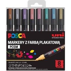 Markery plakatowe metliczne PC-5M 8 kolorów POSCA