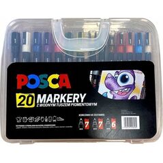 Markery w plastikowej walizce 20 kolorów POSCA