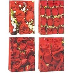 Torebka ozdobna 26x32x10 róże mix ROZETTE