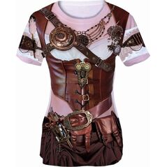 Koszulka z nadrukiem Steampunk Lady rozm. L