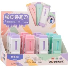 Gumka wysuwana + temperówka Pastel (12szt)