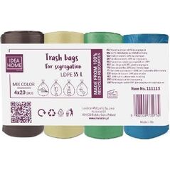 Worki na śmieci do segregacji 35l mix 4x20szt