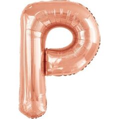 Balon foliowy litera P różowe złoto 60,5x86cm