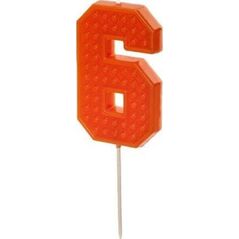 Świeczka urodzinowa 6 czerwona 6cm