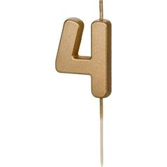 Świeczka urodzinowa 4 złota 4,5cm