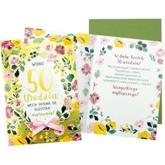 Karnet B6 Urodziny 50 (kwiaty)