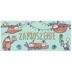 Zaproszenie Leniwiec (5szt)
