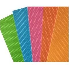 Karton obustronny kropki 300g 24x34cm 5 ark MIX