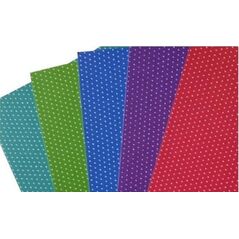 Karton obustronny kropki 300g 24x34cm 5 ark MIX