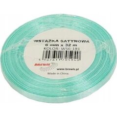 Wstążka satynowa miętowa 6mm x 32m