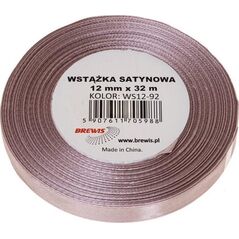 Wstążka satynowa pudrowy róż 12mm x 32m