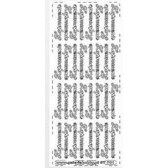 Stiker ażurowy 32szt zaproszenie srebrny