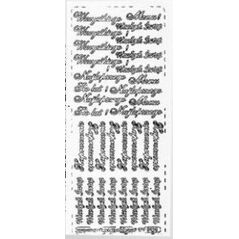 Stiker ażurowy z napisami polskimi10x23cm srebrny