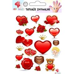 Tatuaże zmywalne dla dzieci Serca Walentynki