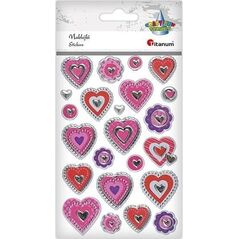 Naklejki foliowe serca mix 23szt