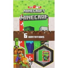 Zaproszenia z kopertami Minecraft 6szt