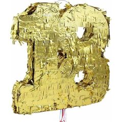 Piniata cyfra 18 metaliczna złota 50x40.5x8cm