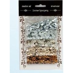 Zestaw cekiny srebrno brązowe 6mm 30g