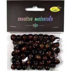 Koraliki drewniane ciemny brąz 10mm 25g