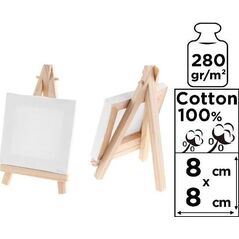 Podobrazie mini 8x8cm 280G/m2 + sztaluga