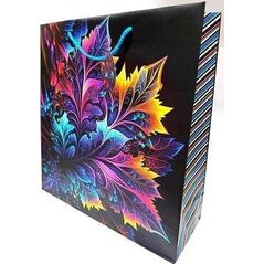 Torebka ozdobna matowa 18x23x10cm liście GB23129