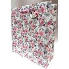 Torebka ozdobna matowa 35x37x12cm róże GB23160