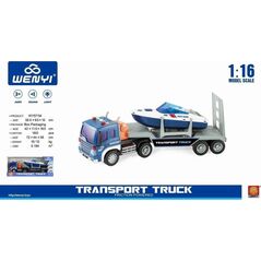 Samochód z lawetą i motorówką 1:16 WY571M