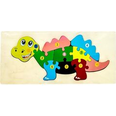 Puzzle drewniane kids z cyframi Dinozaur