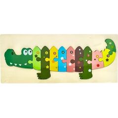Puzzle drewniane kids z cyframi Krokodyl